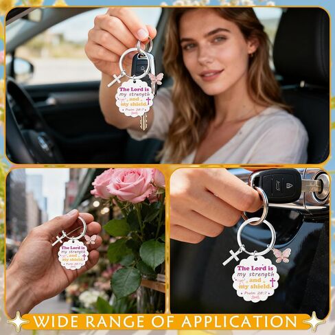 Christian Gifts Keychain for Women - Inspirational Bible Verse Religious Faith Based God Keychain with Cross Butterfly, Easter Christmas Baptism First Communion Gift to Familes Friends in Saudi Arabia