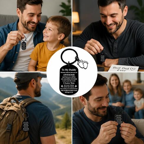 First Fathers Day Dad to Be Gifts, New Daddy Gift, Fathers Day Father to Be Gift from Baby, Pregnancy Announcement Keychain for Husband Men, Gifts for Expecting Dad in Saudi Arabia