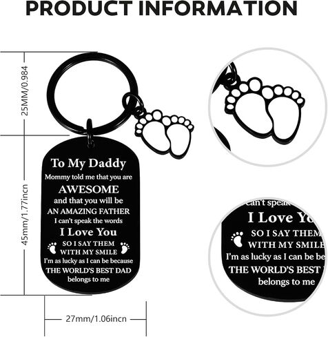 First Fathers Day Dad to Be Gifts, New Daddy Gift, Fathers Day Father to Be Gift from Baby, Pregnancy Announcement Keychain for Husband Men, Gifts for Expecting Dad in Saudi Arabia
