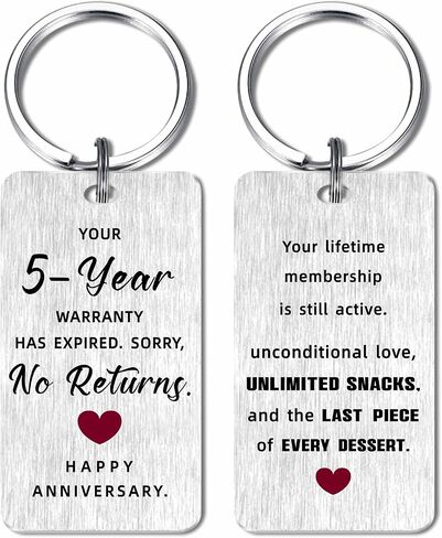 Funny 5 Year Anniversary Keychain Gifts for Him Her - 5 Year Anniversary Keychain Gifts for Husband Wife, 5th Wedding Gifts for Husband Wife Women Men Couples in Saudi Arabia