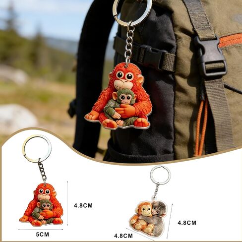 2 Pack Protect Punch Monkey Keychain, 2D Cute Punch Monkey Holding Plush Toy Keychain,Decoration for Backpack Purse Keys,Funny Gifts For Family Friends Loved Ones & Animal Lovers in Saudi Arabia