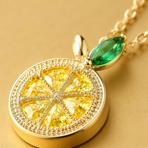 Lemon Jewelry Set for Women,Crystal Lemon Stud Earring with Dainty Gold Fruit Pendant Necklace, Adjustable Cubic Zirconia Lemons Necklace, Boho Lemon Stud Earrings,Trendy Jewelry Accessories Gift Set in Saudi Arabia