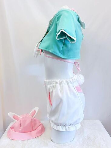 Bunny Girl Cosplay Costume Women Pink Lingerie Set Rabbit Hat Tail Halloween Outfit in Kuwait
