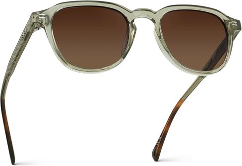 نظارات WearMe Pro WMP - نظارات شمسية دائرية مستقطبة للرجال: إطار نحيف من الأسيتات، مسامير معدنية، جسر ثقب المفتاح، طراز قديم in Kuwait