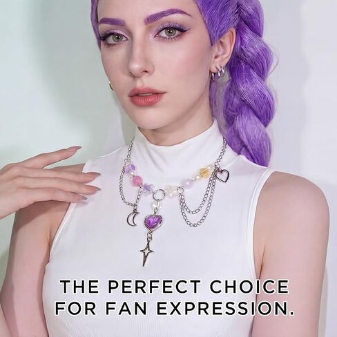AICase Heart Star Moon Necklace, Kpop Y2K Aesthetic Silver Chain Choker for Demon Hunters Huntrix Cosplay Jewelry Outfit Accessories Birthday Graduation Halloween Gifts Merch K-Pop Party Favors in Saudi Arabia