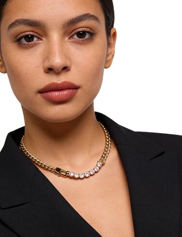 Chunky Chain Choker Necklaces for Women,Tennis Necklace for Women,Chunky Gold Necklace with Cuban Chain,Jewelry Gifts for Women in Saudi Arabia