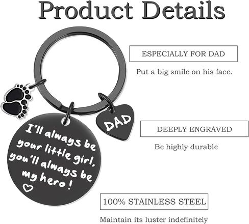 Fathers Day Birthday Gifts From Daughter Keychain Best Dad Gifts Father's Day Christmas Valentines Gift Ideas for Men Dads Husband Step Dad in Saudi Arabia