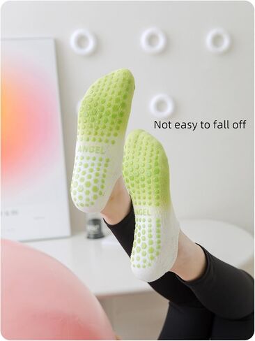 Women Yoga Socks Non-Slip Grip Pilates Socks, Pure Barre Hospital, Dance, Pregnant, Ankle Socks 5/6 Pairs in Saudi Arabia