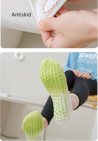 Women Yoga Socks Non-Slip Grip Pilates Socks, Pure Barre Hospital, Dance, Pregnant, Ankle Socks 5/6 Pairs in Kuwait