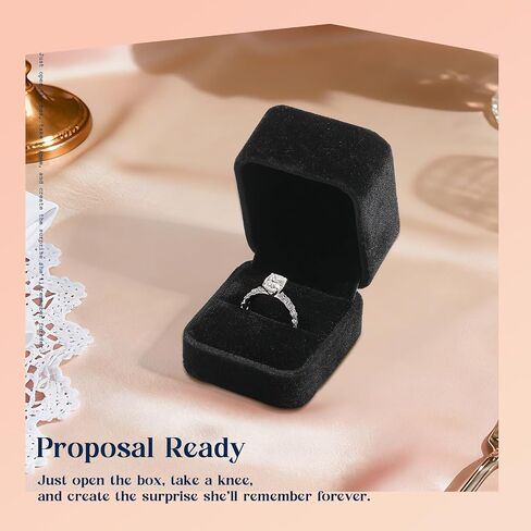 3CT Moissanite Engagement Rings for Women, Perfect for Romantic Proposal, Elongated Cushion Cut D Color VVS1, Sterling Silver White Gold Plated, Anniversary Valentines Gift Size 5 in Saudi Arabia