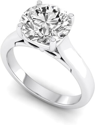 IGI Certified 2 Carat Round Lab Grown Diamond F, VVS2 14K Gold Bow Style Solitaire Anniversary Promise Wedding Engagement Ring for Womens in Kuwait