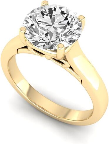 IGI Certified 2 Carat Round Lab Grown Diamond F, VVS2 14K Gold Bow Style Solitaire Anniversary Promise Wedding Engagement Ring for Womens in Kuwait