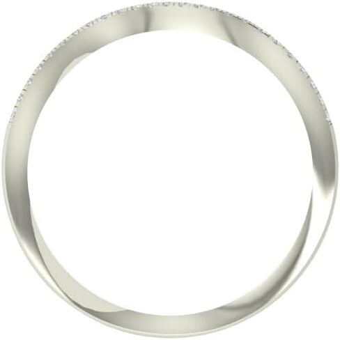 10K Gold or Sterling Silver Lab Grown Diamond Layered Wide Band Ring (3/8 cttw, D-F Color, VS Clarity) in Kuwait