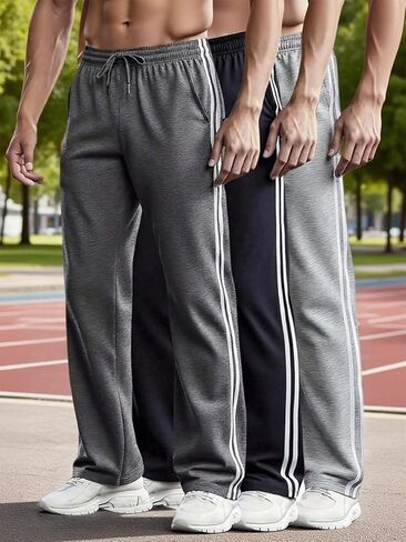 Men's Casual Pants, 1-Pack Classic Streetwear Trousers for Travel & Sports, Machine Washable, All-Season Comfort Fit in Kuwait