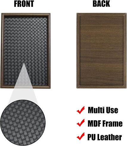 Wooden Valet Tray with Leather Base, EDC Catch All Tray Nightstand Entryway Table Vanity Organizer 11.8x7.9, Black in Saudi Arabia