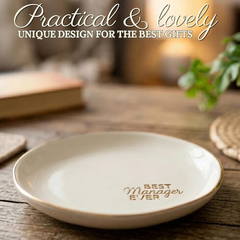 InnoBeta Manager Coworkers Gifts for Women, Ceramic Jewelry Tray Decorative Trinket Dish for Rings Earring in Kuwait