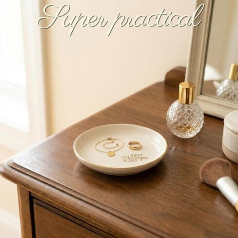 InnoBeta Manager Coworkers Gifts for Women, Ceramic Jewelry Tray Decorative Trinket Dish for Rings Earring in Kuwait