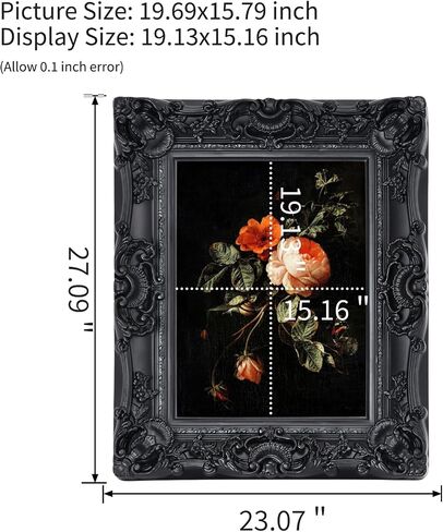 16x20 Vintage Picture Frames,16 by 20 Gold Antique Frame,Ornate baroque Picture Frames for Gallery Wall, Photo Display, Wall Hanging in Saudi Arabia