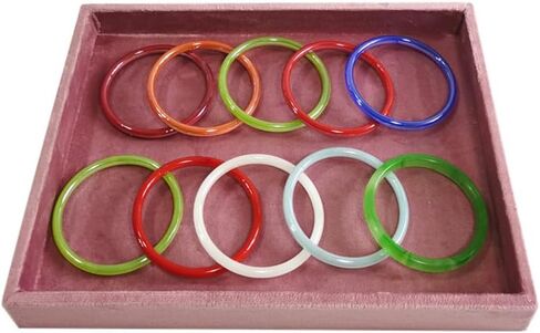 Flat Jewelry Tray Velvet Stackable Jewelry Display Organizer for Necklaces, Rings, Earrings Compact Jewelry Storage for Dresser, Countertop（Pink） in Saudi Arabia