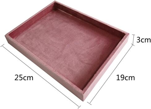 Flat Jewelry Tray Velvet Stackable Jewelry Display Organizer for Necklaces, Rings, Earrings Compact Jewelry Storage for Dresser, Countertop（Pink） in Saudi Arabia