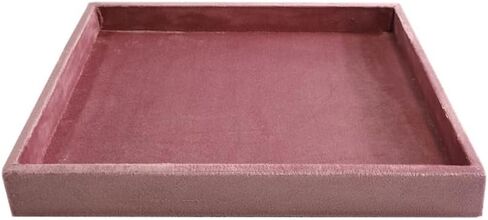 Flat Jewelry Tray Velvet Stackable Jewelry Display Organizer for Necklaces, Rings, Earrings Compact Jewelry Storage for Dresser, Countertop（Pink） in Saudi Arabia