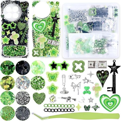 Junk Phone Case Charms Kit for DIY Custom Cases, Y2K Coquette Bling Decorating Accessories with Bows, Rhinestones, Flatback Pearls, Mini Mirrors and Resin Charms in Saudi Arabia