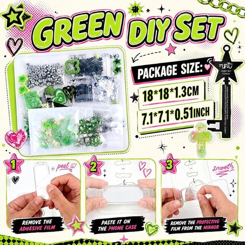 Junk Phone Case Charms Kit for DIY Custom Cases, Y2K Coquette Bling Decorating Accessories with Bows, Rhinestones, Flatback Pearls, Mini Mirrors and Resin Charms in Saudi Arabia