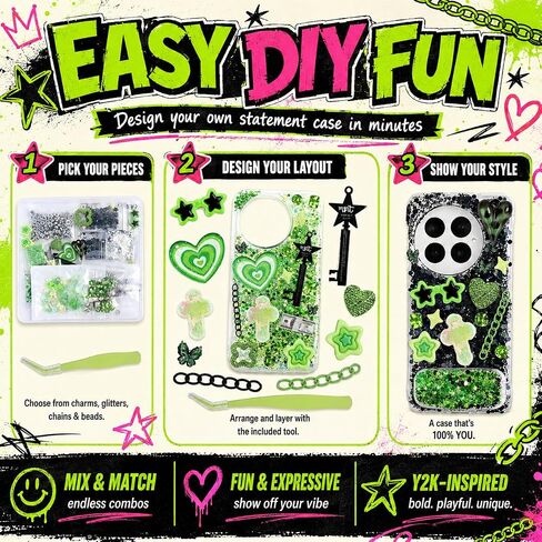 Junk Phone Case Charms Kit for DIY Custom Cases, Y2K Coquette Bling Decorating Accessories with Bows, Rhinestones, Flatback Pearls, Mini Mirrors and Resin Charms in Saudi Arabia