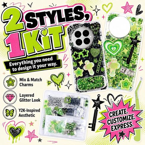 Junk Phone Case Charms Kit for DIY Custom Cases, Y2K Coquette Bling Decorating Accessories with Bows, Rhinestones, Flatback Pearls, Mini Mirrors and Resin Charms in Saudi Arabia
