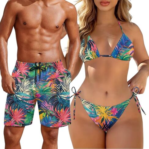 Youngerbaby Matching Swimsuits for Couples Camo Bikini Set or Swim Trunks for Summer Beach Vacation Bathing Suits in Saudi Arabia