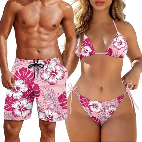 Youngerbaby Matching Swimsuits for Couples Camo Bikini Set or Swim Trunks for Summer Beach Vacation Bathing Suits in Saudi Arabia