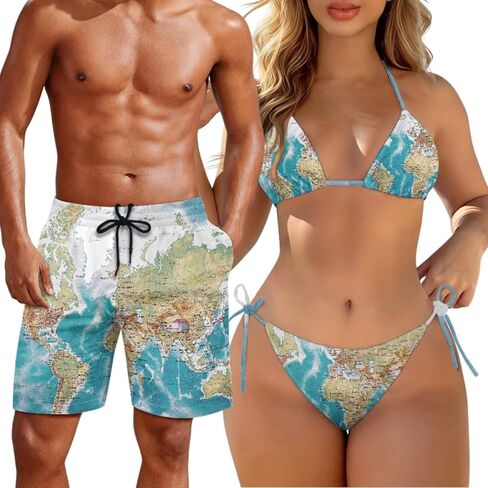 Youngerbaby Matching Swimsuits for Couples Camo Bikini Set or Swim Trunks for Summer Beach Vacation Bathing Suits in Saudi Arabia