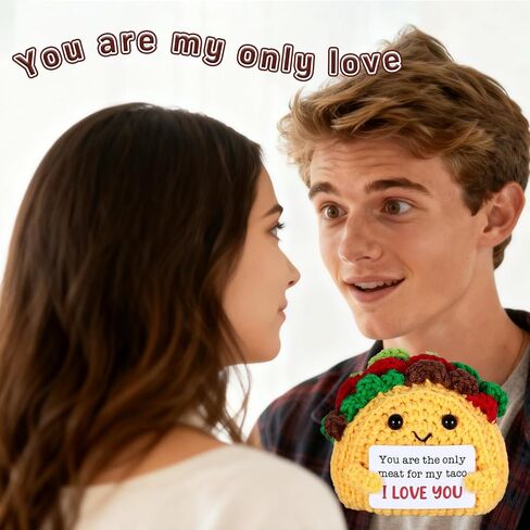 Fathers Day Giift for Husband Boyfriend, Mini Crochet Taco Doll for Couple,I Love You Present for Women Men, 2nd Anniversary Engagement Gift for Husband Boyfriend in Kuwait