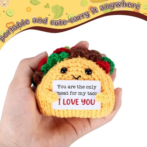 Fathers Day Giift for Husband Boyfriend, Mini Crochet Taco Doll for Couple,I Love You Present for Women Men, 2nd Anniversary Engagement Gift for Husband Boyfriend in Kuwait