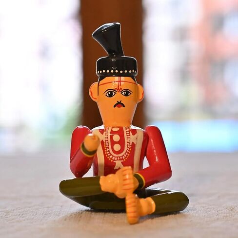 ألعاب LOVENSPIRE الخشبية Kondapalli Groom التقليدية Etikoppaka، تحفة ديكور Golu مرسومة يدويًا للمنزل وغرفة المعيشة، رف عرض ديكور الطاولة، عنصر هدايا الزفاف - دمى Navaratri Golu in Kuwait