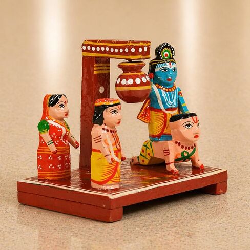 ألعاب LOVENSPIRE الخشبية Kondapalli Groom التقليدية Etikoppaka، تحفة ديكور Golu مرسومة يدويًا للمنزل وغرفة المعيشة، رف عرض ديكور الطاولة، عنصر هدايا الزفاف - دمى Navaratri Golu in Kuwait