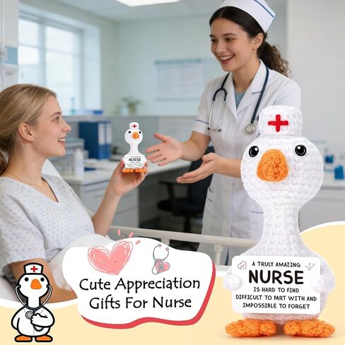 Nurse Appreciation Gifts for Women, Crochet Goose Nurses Week Gifts, Nurses Thank You Gift for Women Birthday Graduation Presents for Nursing Students Funny Nurse Day Gift Idea for RN Practitioner LPN in Saudi Arabia