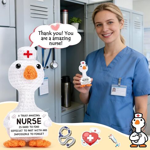 Nurse Appreciation Gifts for Women, Crochet Goose Nurses Week Gifts, Nurses Thank You Gift for Women Birthday Graduation Presents for Nursing Students Funny Nurse Day Gift Idea for RN Practitioner LPN in Saudi Arabia