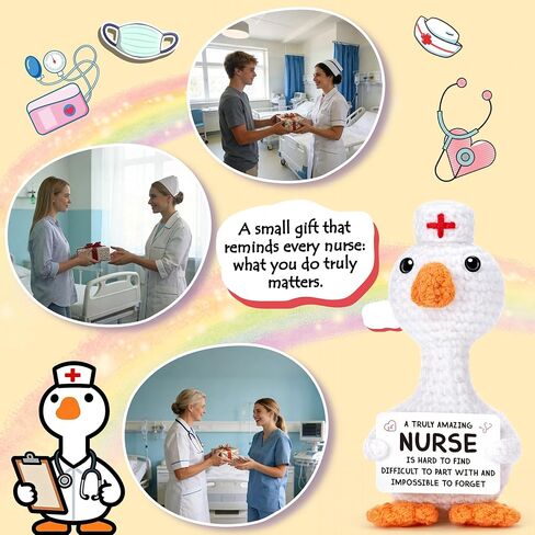 Nurse Appreciation Gifts for Women, Crochet Goose Nurses Week Gifts, Nurses Thank You Gift for Women Birthday Graduation Presents for Nursing Students Funny Nurse Day Gift Idea for RN Practitioner LPN in Saudi Arabia