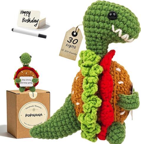 Birthday Gift for Women Positive Dinosaur Crochet Decor Self Care Gift for Friend Family Thank You Gifts for Teacher Coworkers (Tyrannosaurus rex) in Saudi Arabia