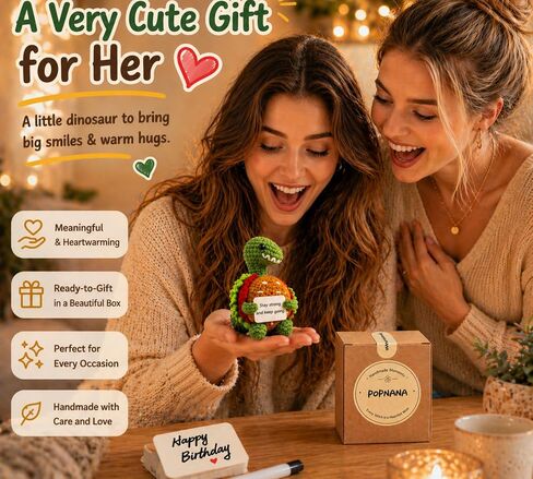 Birthday Gift for Women Positive Dinosaur Crochet Decor Self Care Gift for Friend Family Thank You Gifts for Teacher Coworkers (Tyrannosaurus rex) in Saudi Arabia