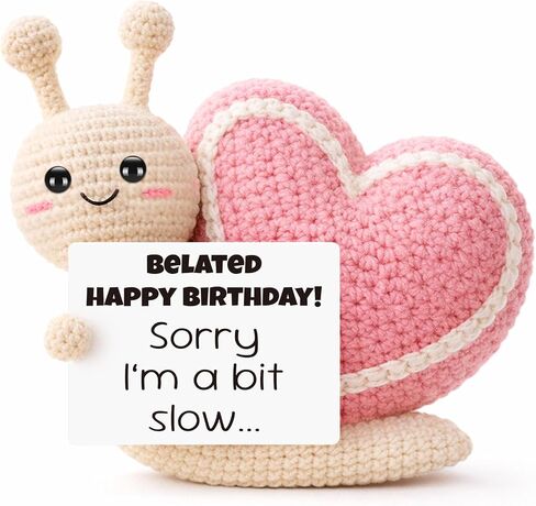 Funny Crochet Snail Desk Decor, Belated Birthday Gifts For Women Men, Sorry I Forgot Your Birthday Present, Best Friend Coworker Sister Ornament, Cute Animal Keepsake, Apology Gift For Her Him in Saudi Arabia