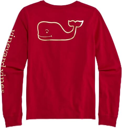 Vineyard Vines Girls' Girls' Foil Vintage Whale Long-Sleeve Pocket Tee in Kuwait