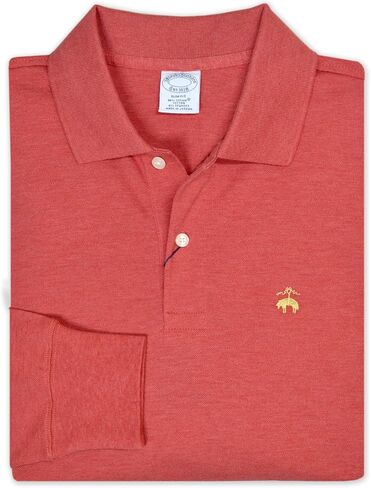 Brooks Brothers Mens Slim Fit Pique Supima Cotton Long Sleeve Performance Polo Shirt, in Kuwait