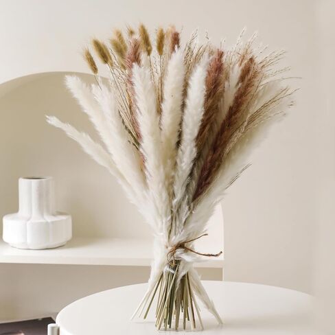 Dried Pampas Grass Decor, Natural Dried Flower Bouquet Rustic Boho Decor for Home Decor Indoor, Bedroom, Wedding, or Gift in Saudi Arabia