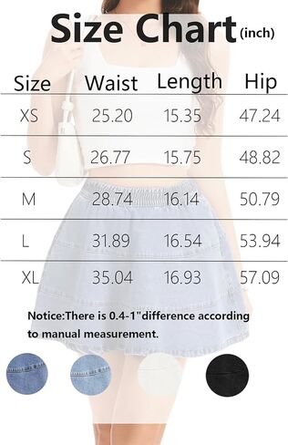 HERBATOMIA Women's Denim Mini Skirt Casual 2026 Stretchy Summer A-Line Flared Tiered Jean Skirts for Women with Pockets in Saudi Arabia