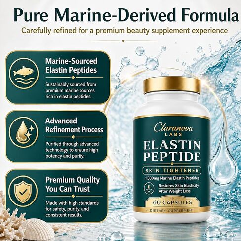 Claranova Labs Marine Elastin Peptides Skin Tightening Formula, 60 Capsules in Saudi Arabia