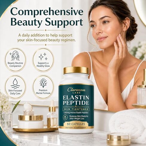 Claranova Labs Marine Elastin Peptides Skin Tightening Formula, 60 Capsules in Saudi Arabia