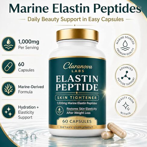 Claranova Labs Marine Elastin Peptides Skin Tightening Formula, 60 Capsules in Saudi Arabia
