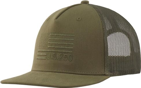 XL/XXL U.S. 250th Anniversary Flat Bill Trucker Hat, Embroidered American Flag 5-Panel Snapback Mesh Baseball Cap in Kuwait